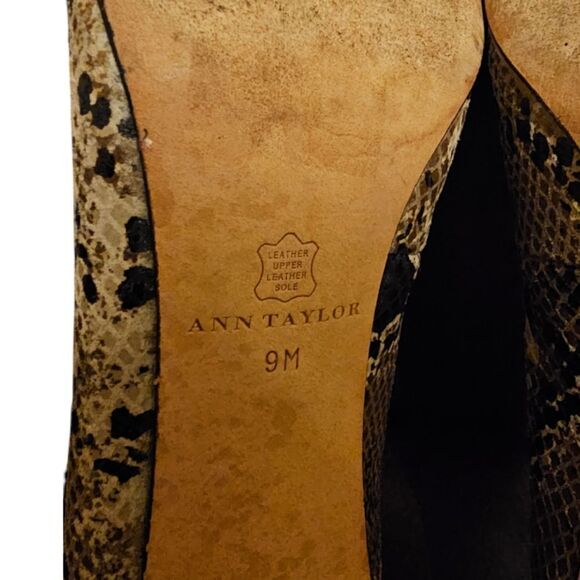 ANN TAYLOR Vienna Snake Print Pumps Multicolor Leather Pointed Toe - Size‎ 9 - Picture 8 of 8